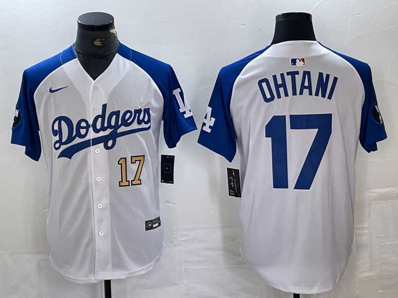 Mens Los Angeles Dodgers #17 Shohei Ohtani Number White Blue Fashion Stitched Cool Base Limited Jersey,We sell and wholesale Mens Los Angeles Dodgers #17 Shohei Ohtani Number White Blue Fashion Stitched Cool Base Limited Jersey on line form chian!